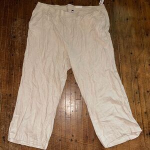 Old Navy linen blend flowy wide leg pull on 4x pants